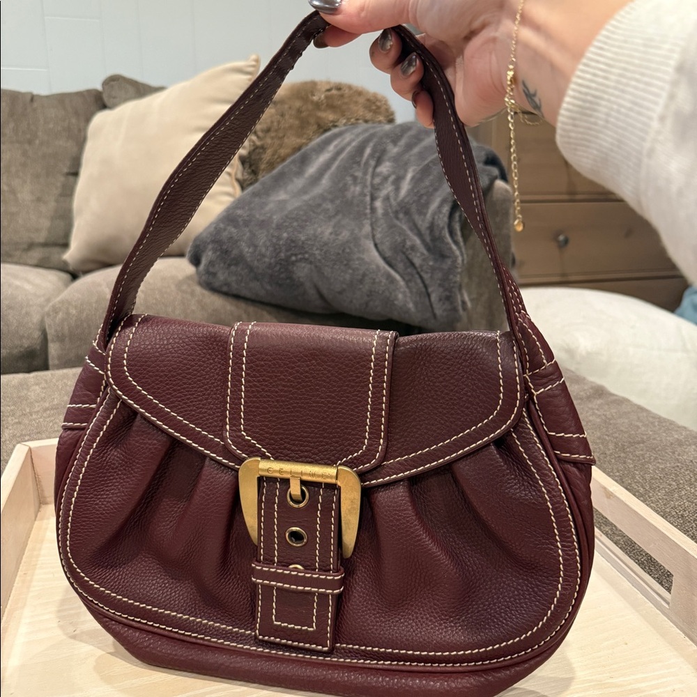 Celine Vintage Shoulder Bag - Burgundy